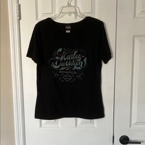 Harley-Davidson Black Tee with Blue Accents